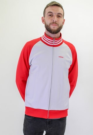 VINTAGE ADIDAS SHELL JACKET IN RED LARGE