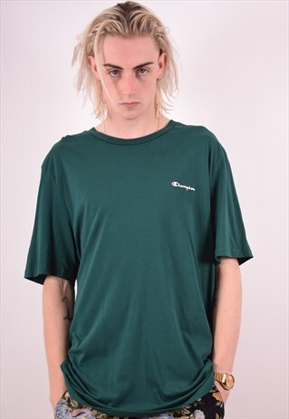 CHAMPION MENS VINTAGE T-SHIRT TOP XL GREEN 90S