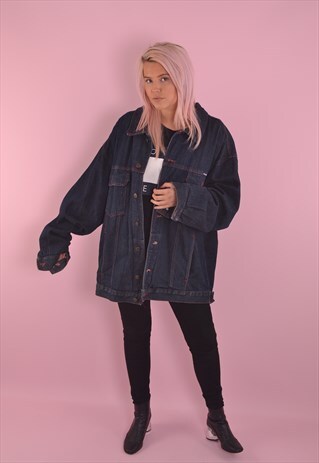 BLUE OVERSIZED DENIM JACKET GDF1005