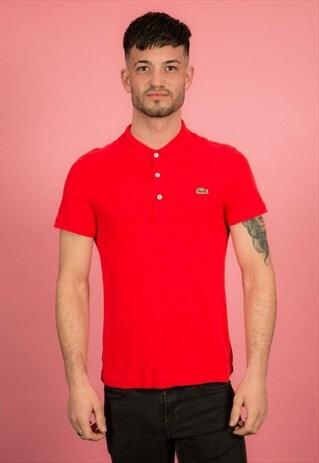 VINTAGE ORANGE LACOSTE POLO TSHIRT POLO SHIRT SLIM FIT