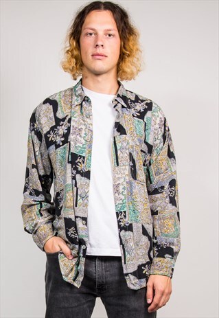 VINTAGE 90'S CRAZY BAROQUE PATTERN SHIRT