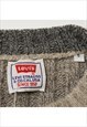 VINTAGE LEVIS CABLE KNIT BEIGE JUMPER MENS