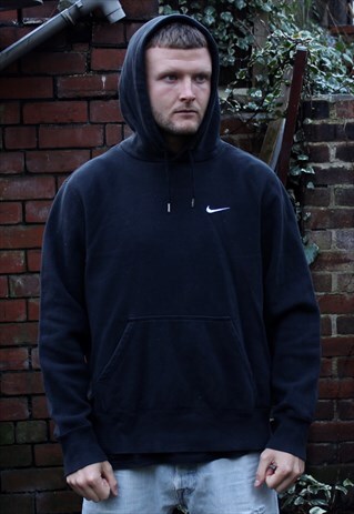 VINTAGE BLACK NIKE HOODIE LARGE