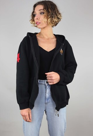 VINTAGE RETRO POLO RALPH LAUREN ZIP UP HOODIE TRACK TOP