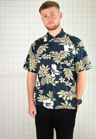 CLASSIC HAWAIIAN FLORAL PRINT BEACH/FESTIVAL SHIRT