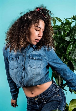 VINTAGE 1990S BLUE DENIM SHIRT