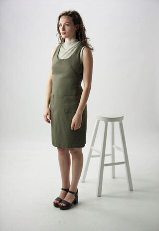 KAKI SHORT DRESS / OLIVE FITED DRESS
