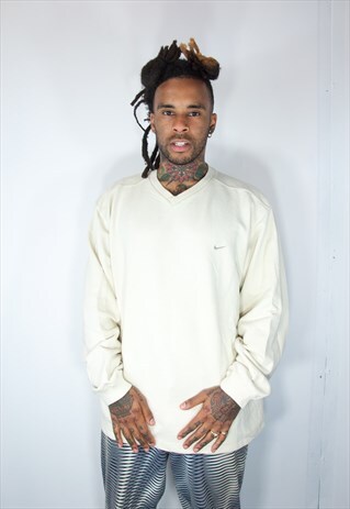 NIKE CREAM EMBROIDED VINTAGE SWEATSHIRT