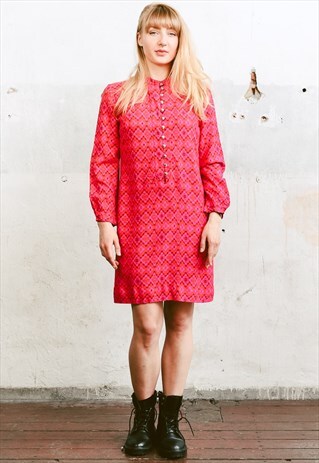 VINTAGE 60S MOD PATTERNED DRESS