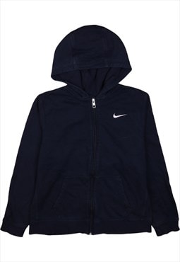 Vintage 90's Nike Hoodie Swoosh Full Zip Up Navy Blue XLarge