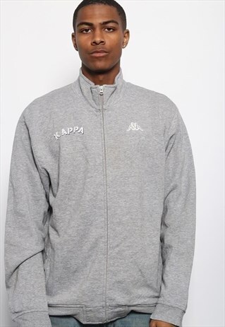 VINTAGE KAPPA FULL ZIP LOGO SWEATSHIRT GREY