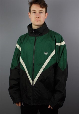 VINTAGE TEAM USA JACKET IN GREEN WITH EMBROIDERY