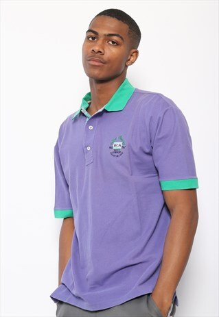 VINTAGE BEST COMPANY LOGO POLO SHIRT PURPLE