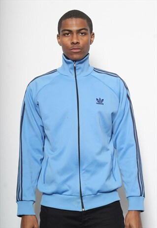 VINTAGE ADIDAS LOGO TRACK TOP JACKET BLUE