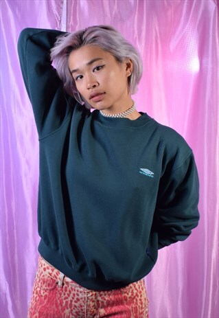 VINTAGE UMBRO GREEN EMBROIDERED SWEATSHIRT