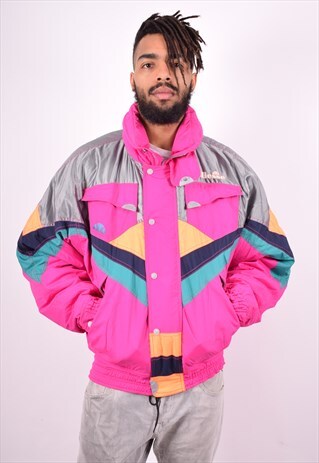 ELLESSE MENS VINTAGE PADDED JACKET XXL MULTI 90'S