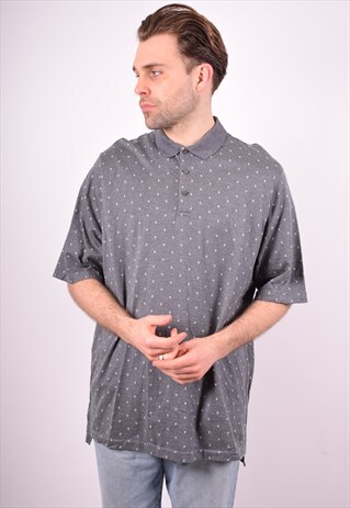 POLO RALPH LAUREN MENS VINTAGE POLO SHIRT XL GREY 90S