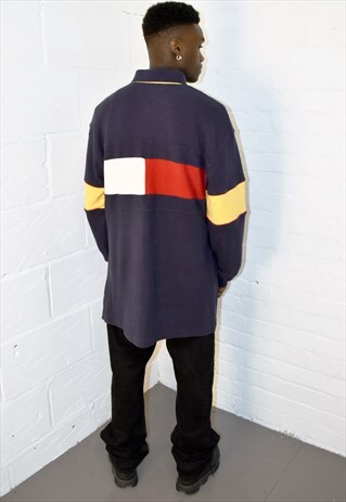 VINTAGE 90S TOMMY HILFIGER LONG SLEEVE POLO