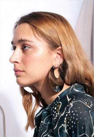 VINTAGE Y2K SILVER HOOP EARRINGS