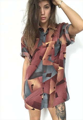 PATTERNED OVERSIZED RETRO VINTAGE UNISEX FESTIVAL SHIRT