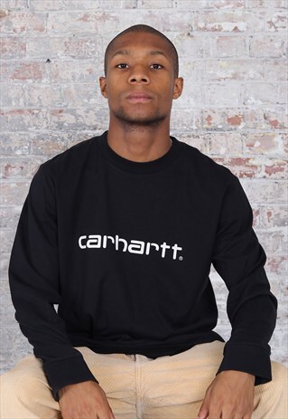 VINTAGE CARHARTT LOGO LONG SLEEVE T-SHIRT BLACK