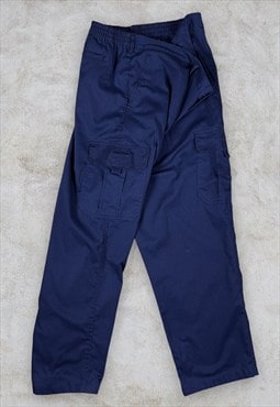 Vintage Blue Castle Cargo Trousers Wide Leg XXL Mens 40"