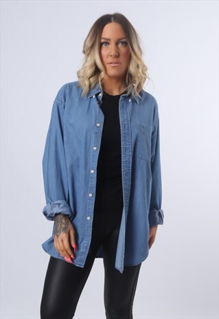 TOMMY HILFGER DENIM SHIRT FITTED OVERSIZED 90'S (CKCA)
