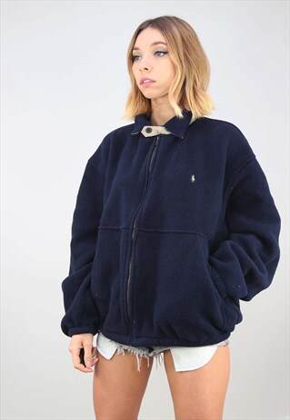 VINTAGE OVERSIZED POLO RALPH LAUREN ZIP UP FLEECE