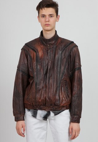 VINTAGE BROWN LEATHER JACKET