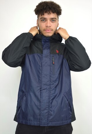 VINTAGE 90S US POLO ASSN. BLACK & NAVY JACKET