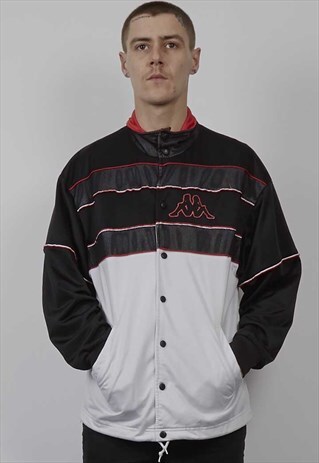 VINTAGE 90'S MESH KAPPA BLACK / RED TRACKSUIT JACKET