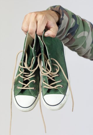 VINTAGE CONVERSE GREEN SUEDE HIGH-TOP TRAINERS