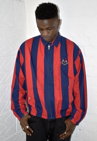 RARE VINTAGE 80S RALPH LAUREN 1987 STRIPE HARRINGTON JACKET