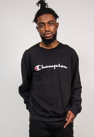 90'S VINTAGE CHAMPION BLACK WHITE LOGO SWEATSHIRT