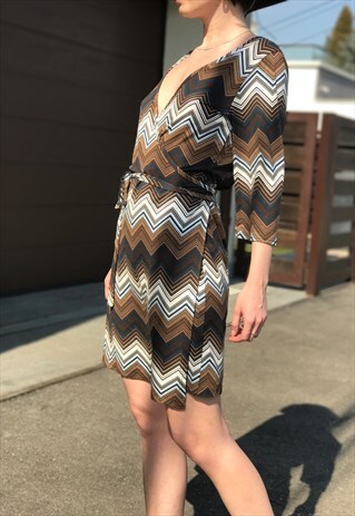 90S TWIN PEAKS STYLE WRAP UP DRESS