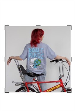 Clouded Label Sustainable Unisex Boxy Graphic Tee-Amici Blue
