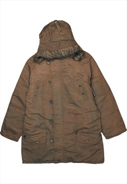 Vintage 90's ATHCO Parka Hooded Long Brown XLarge (missing