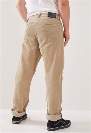 VINTAGE HUGO BOSS STRAIGHT LEG CORDUROY TROUSERS