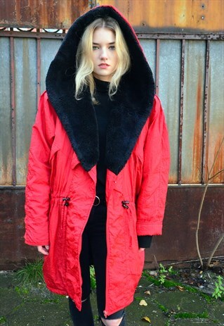 80S VINTAGE RED WINTER SHELL JACKET