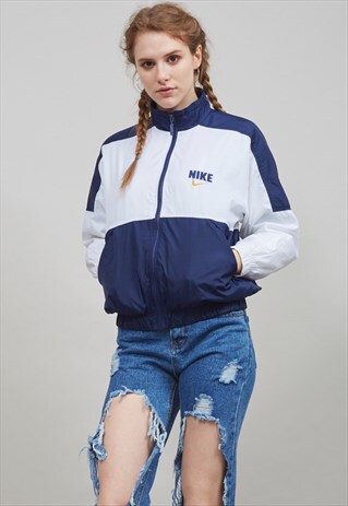 VINTAGE FULLY LINED NAUTICAL 80'S SHELL SPORTS NIKE JACKET