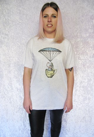 ALICE HOW CURIOUS GREY T-SHIRT