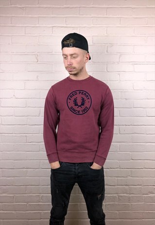 VINTAGE FRED PERRY SWEATSHIRT IN BURGUNDY