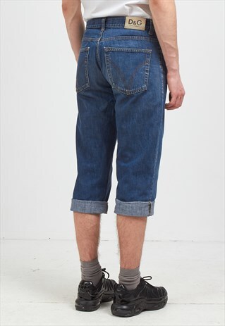 VINTAGE RETRO BLUE DOLCE & GABBANA DENIM MAXI SHORTS
