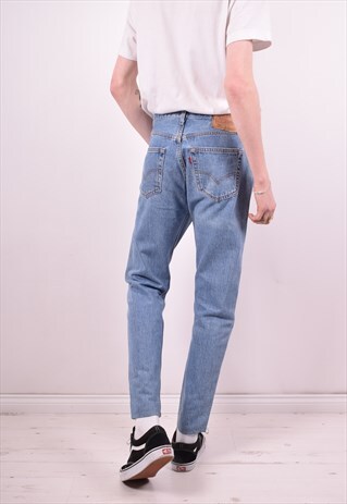 LEVI'S 501 MENS VINTAGE JEANS W32 L32 BLUE 90S