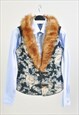 Vintage 00s vest with faux fur collar 