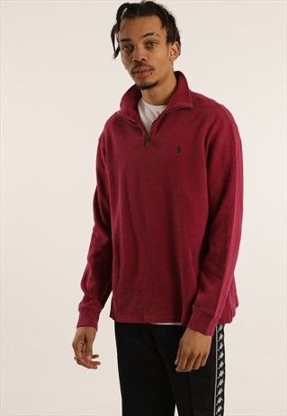 VINTAGE RALPH LAUREN EMBROIDERED 1/4 ZIP SWEATSHIRT