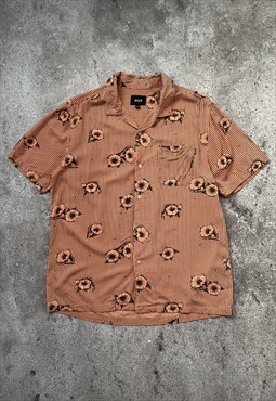 HUF Peach Flowers Printed Hawaiian Shirt