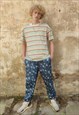 REWORKED JEAN IMITATION JOGGERS CHECK PANTS PUNK OVERALLS 