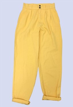Yellow Cotton High Waist Balloon Leg Jeans