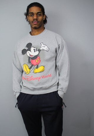 VINTAGE GREY WALT DISNEY MICKEY MOUSE SWEATSHIRT